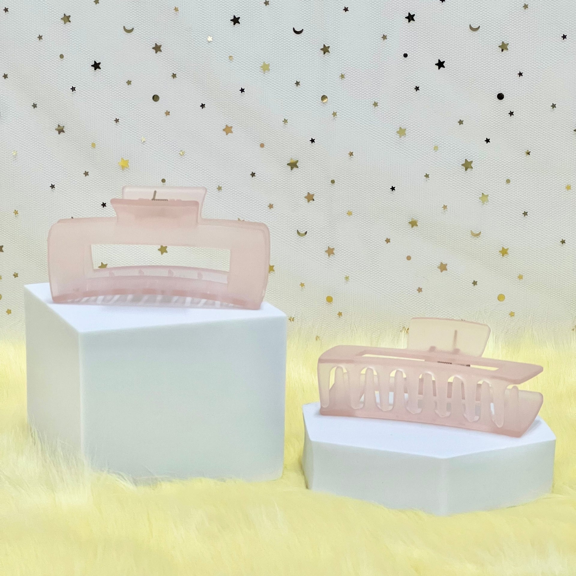 Clip trasparente a forma di artiglio: rettangolare - Macarons (colori assortiti)